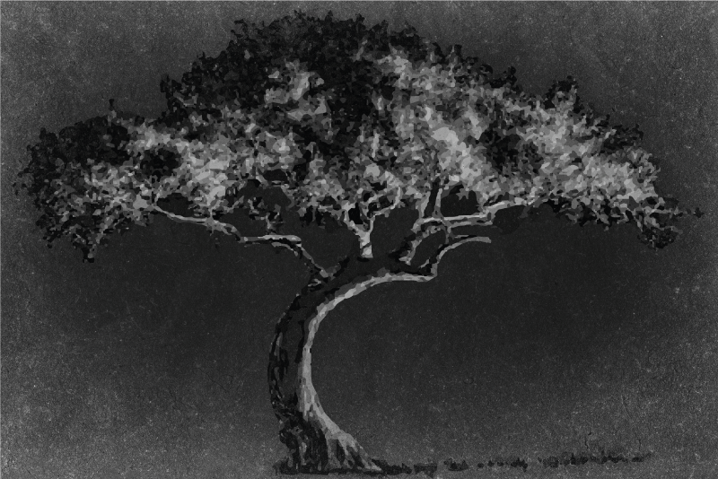 Spisebrikke tekstur kunstnerisk tre silhuett - Tenstickers