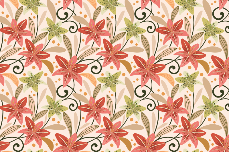 Spisebrikke original med livlige blomster - Tenstickers