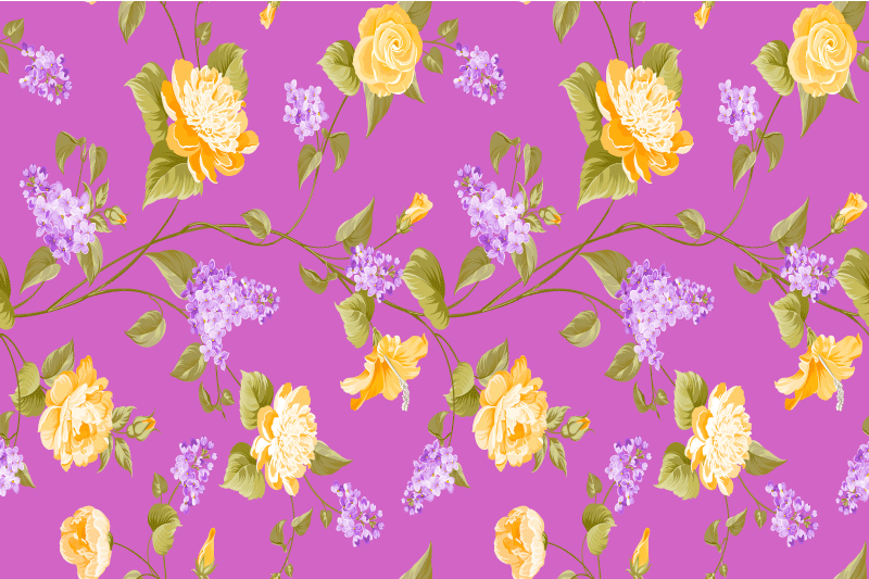 Spisebrikke original med blomsterdesign i sterke farger - Tenstickers