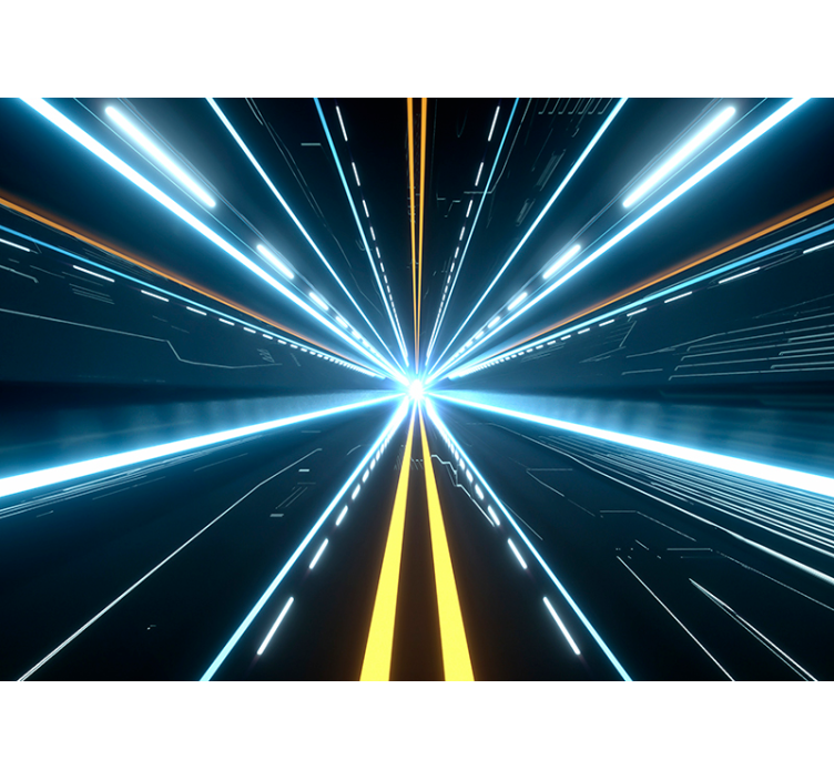 Futuristisk gang 3d fototapet - Tenstickers