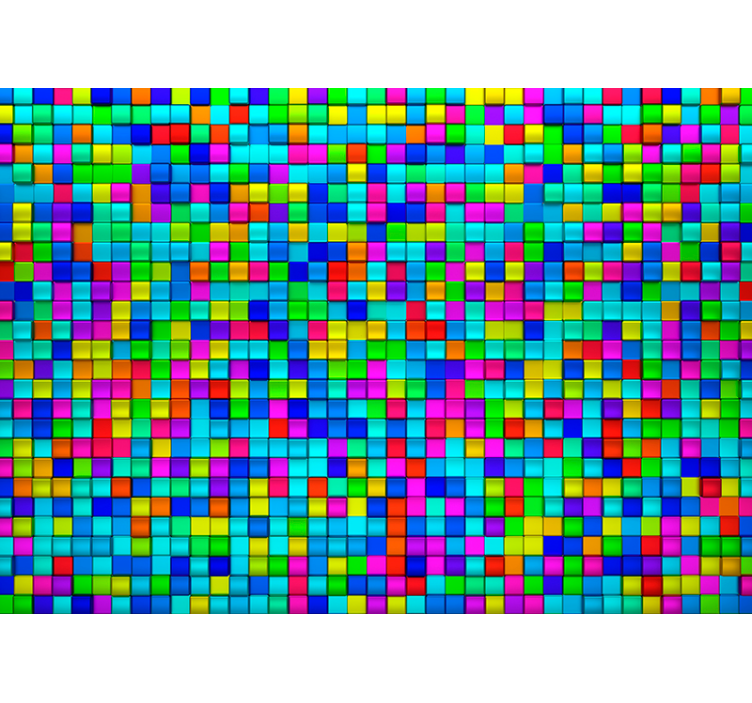 Fargerike kuber abstrakte fototapeter - Tenstickers