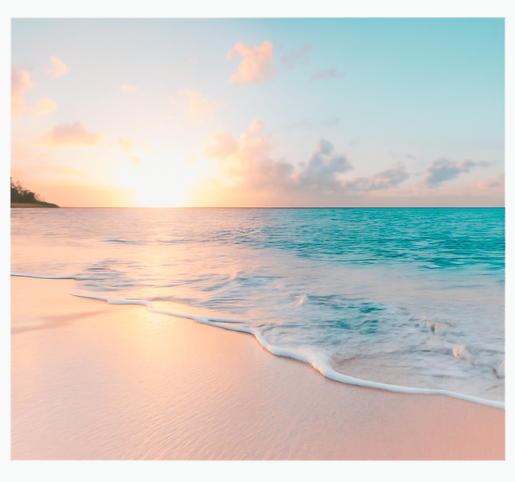 Design med en rolig solnedgang fototapet sjø - Tenstickers