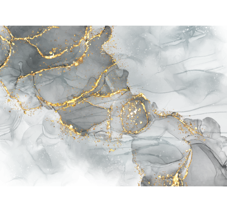 Mosaikkvegg grå og gull fototapet ekteskap - Tenstickers