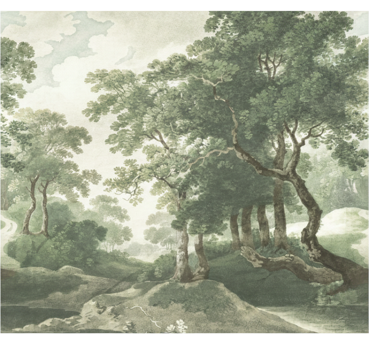 Fototapet skog klassisk tidløs natur - Tenstickers