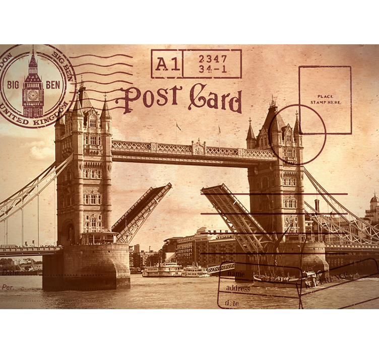 Vintage london postkort fototapet London - Tenstickers