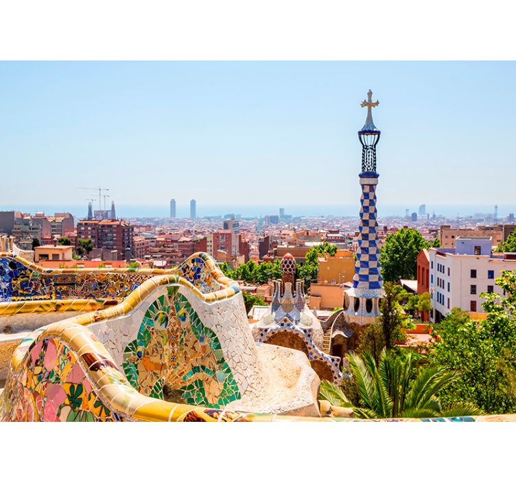 Havutsikt ved park güell barcelona fototapet - Tenstickers