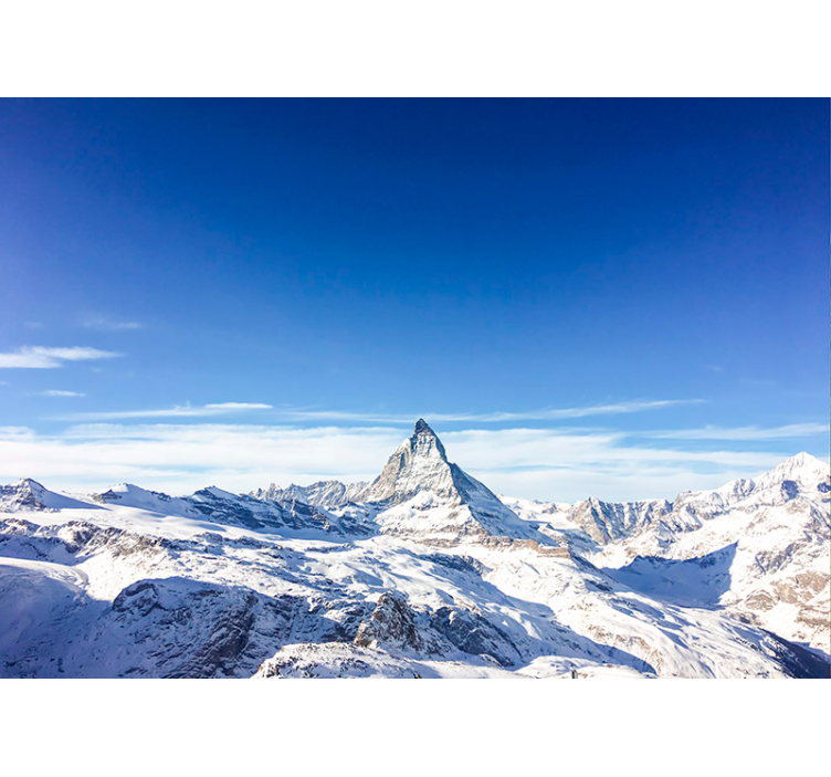 Matterhorn mountain i vinterblått fototapet - Tenstickers