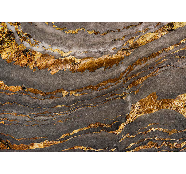 Luksuriøst fototapet i gull og blå marmor - Tenstickers