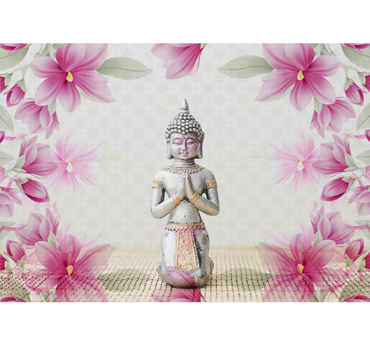 Blomst buddha zen fototapet - Tenstickers