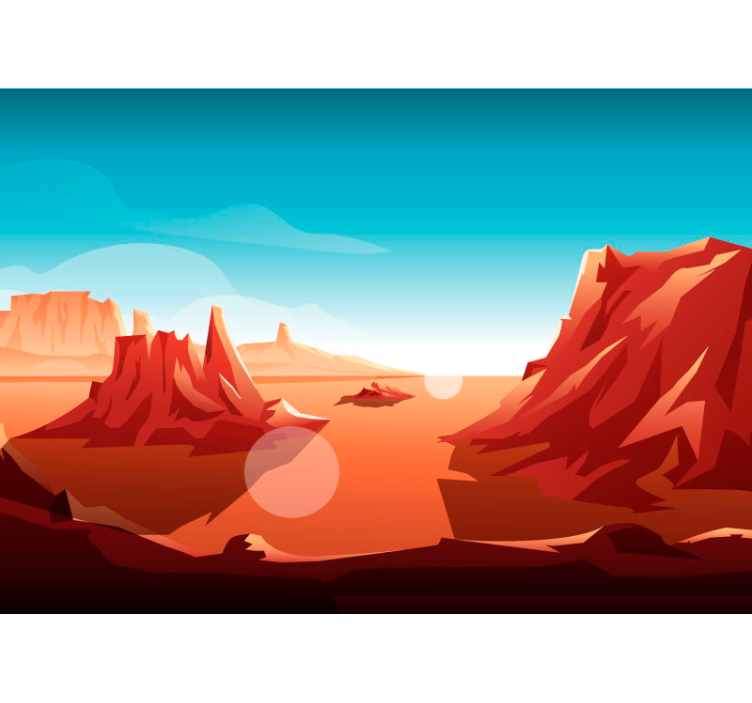 ørken sol barn fototapeter - Tenstickers