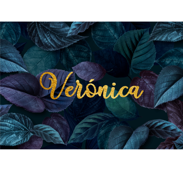 Elegant bladmønster fototapet blomster - Tenstickers