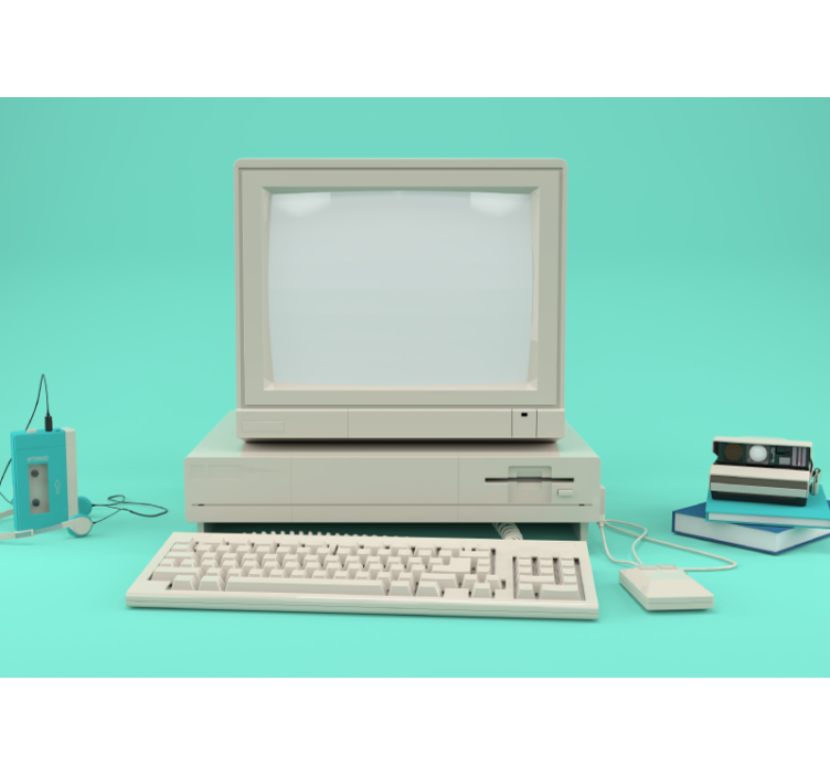 Gammel pc vintage veggmaleri - Tenstickers