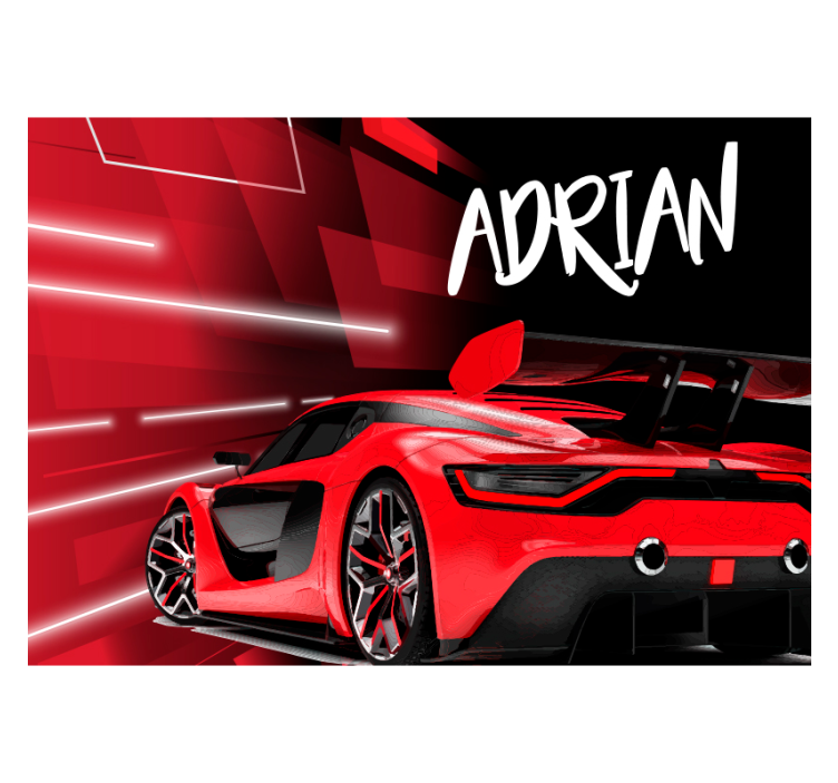 Rød sporty bil fototapet - Tenstickers