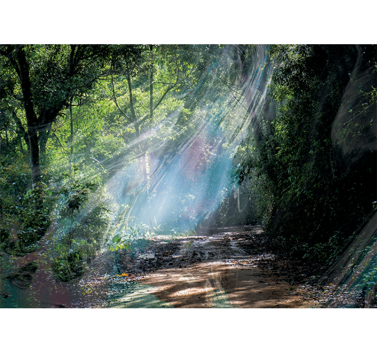 3d dybdeeffekt skog natur fototapet - Tenstickers