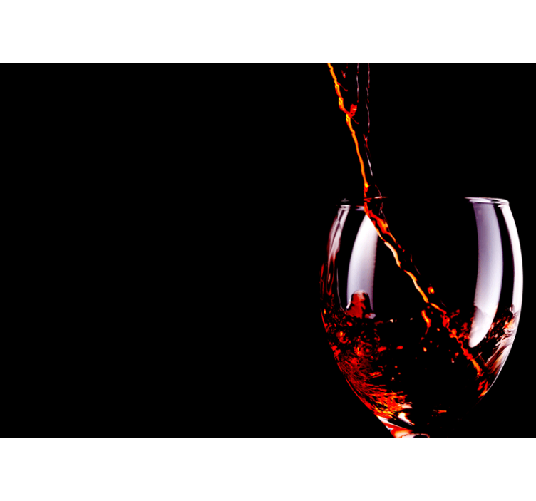 Rødvin fylle glass 3d fototapet - Tenstickers