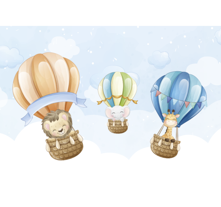 Baloon søte dyr stue fototapet - Tenstickers