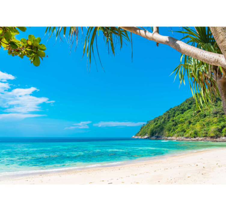 Tropisk kystlandskap fototapet sjø - Tenstickers