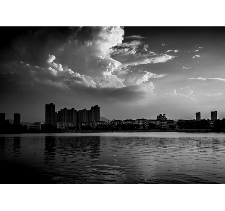 Urban refleksjonsskyline fototapet byer - Tenstickers