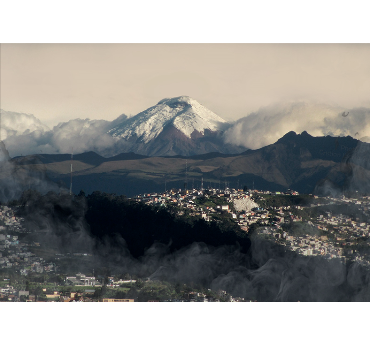 Snødekt fjellutsikt fototapet fjell - Tenstickers