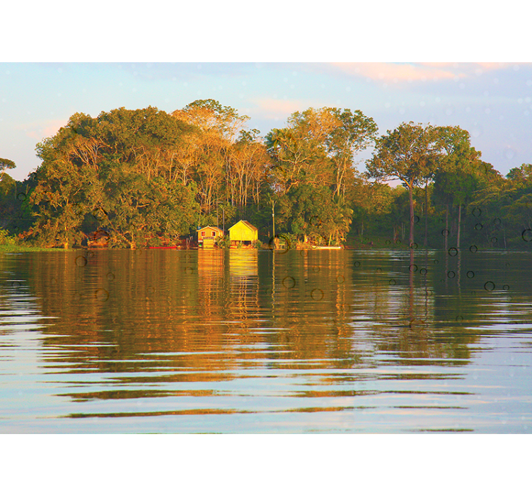 Rolig vannlandskapsrefleksjon fototapet landskap - Tenstickers