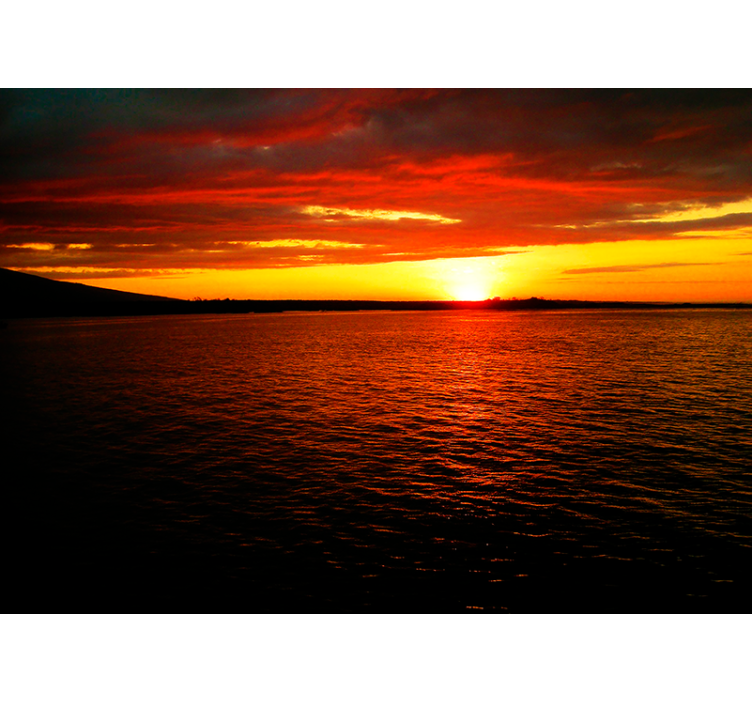 Fototapet landskap skumring over havet - Tenstickers