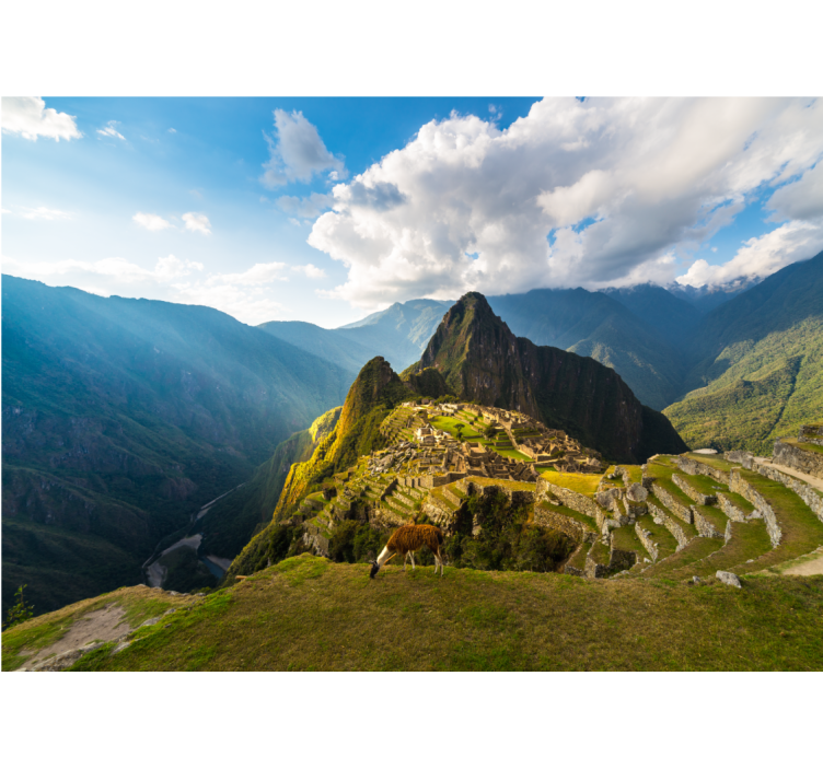 Fototapet landskap machu picchu panorama - Tenstickers