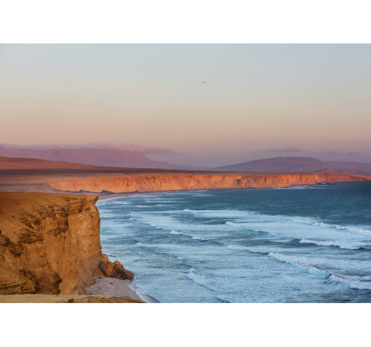 Klipper og bølger fototapet landskap - Tenstickers