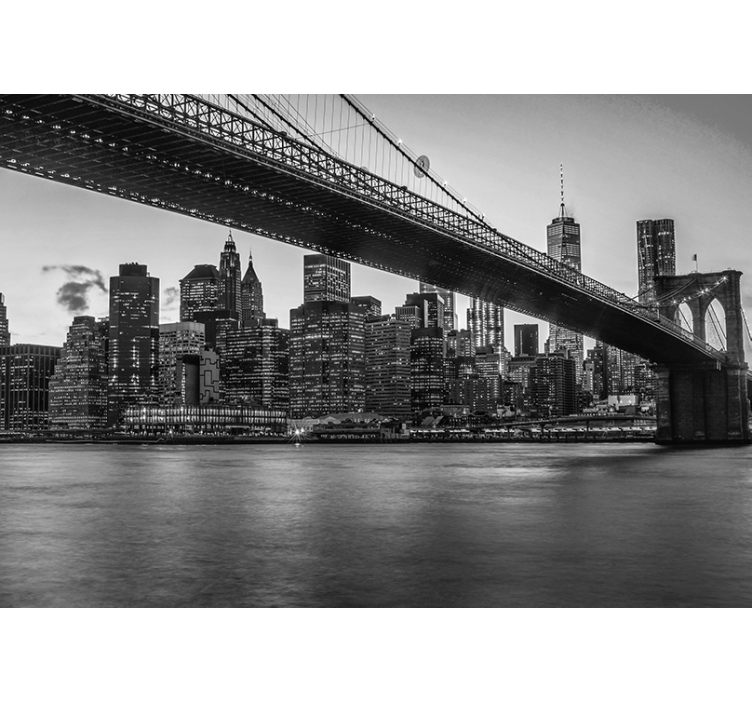 Fototapet new york brooklyn bridge bylandskap - Tenstickers