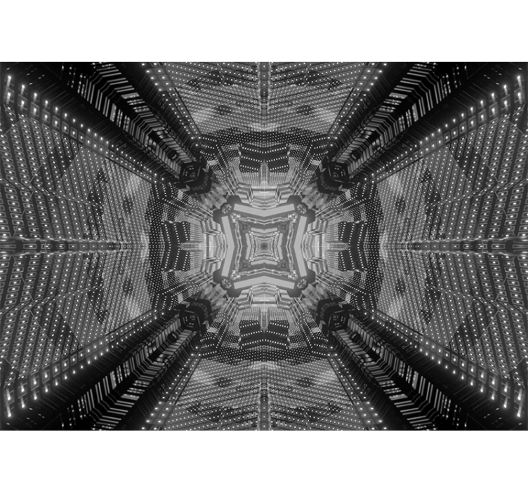 Svart og hvitt visuell effekt 3d fototapet - Tenstickers