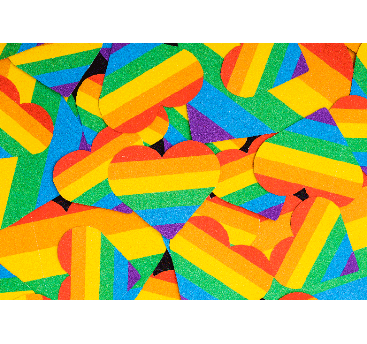 Fargerike hjertemønstre fototapet kjærlighet - Tenstickers