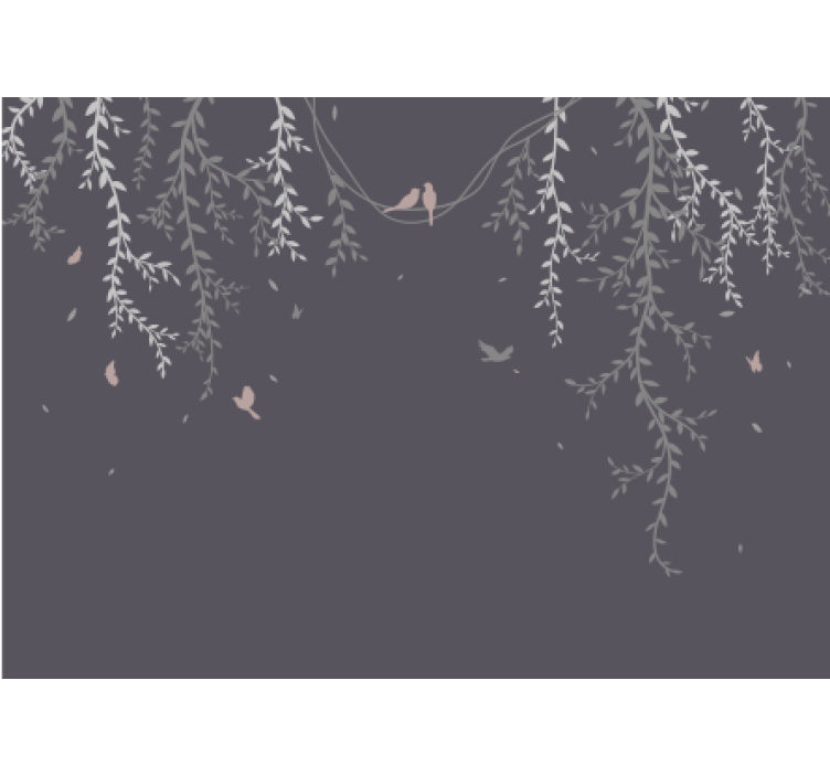 Grener med fugler fototapet natur - Tenstickers