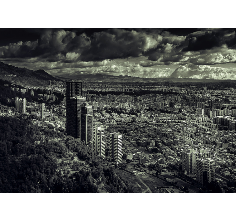 Fjellutsikt bybilde fototapet byer - Tenstickers