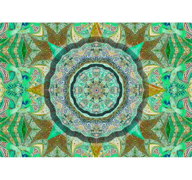 Emerald fantasy mandala fototapet - Tenstickers