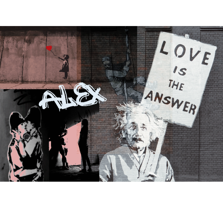 Banksy art montage fototapet - Tenstickers
