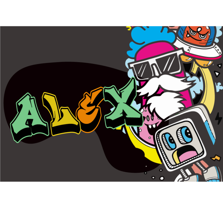 Fototapet urban kunst fargerik karakterkunst - Tenstickers