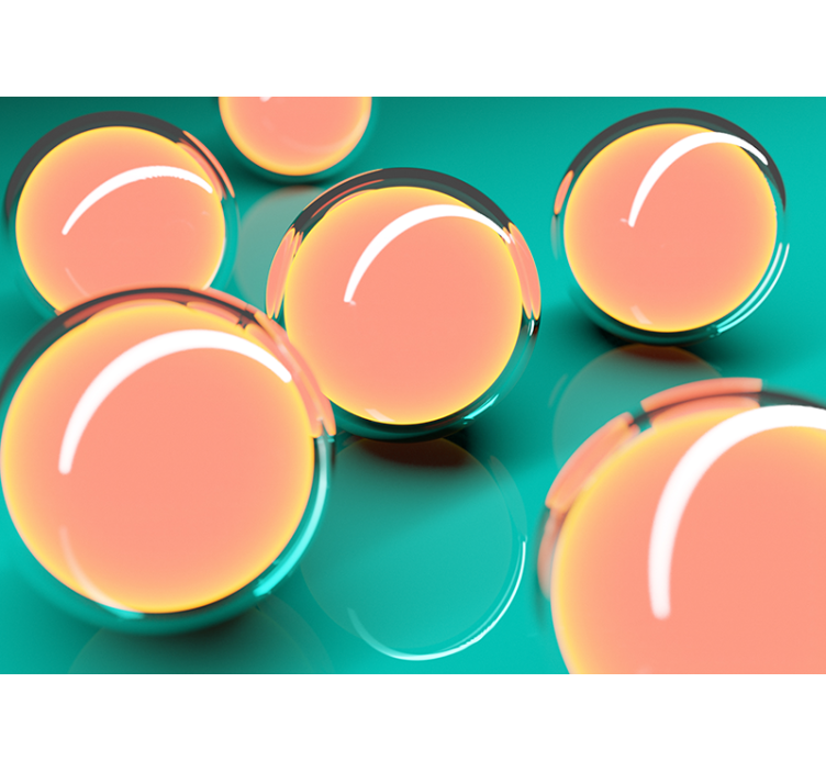 Flytende gjennomsiktige kuler fototapet abstrakt - Tenstickers