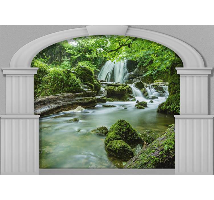 Fototapet natur stille fossefall scene - Tenstickers