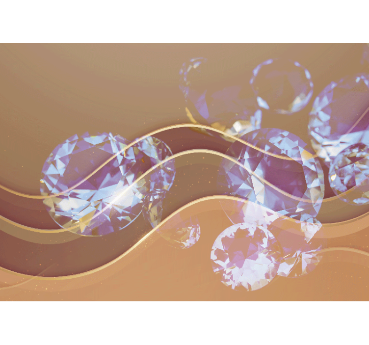 Glitrende krystallbølger fototapet abstrakt - Tenstickers
