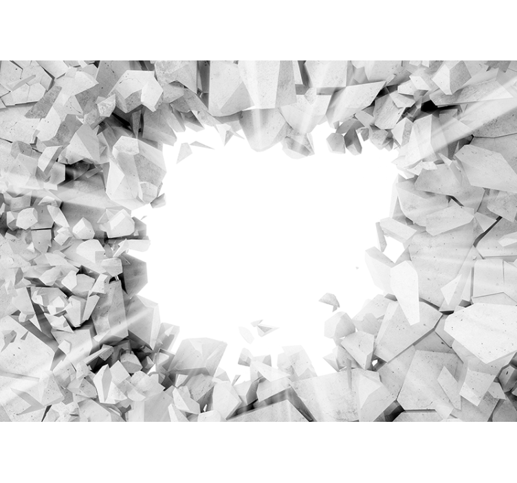 Fototapet 3d knust betong tekstur - Tenstickers