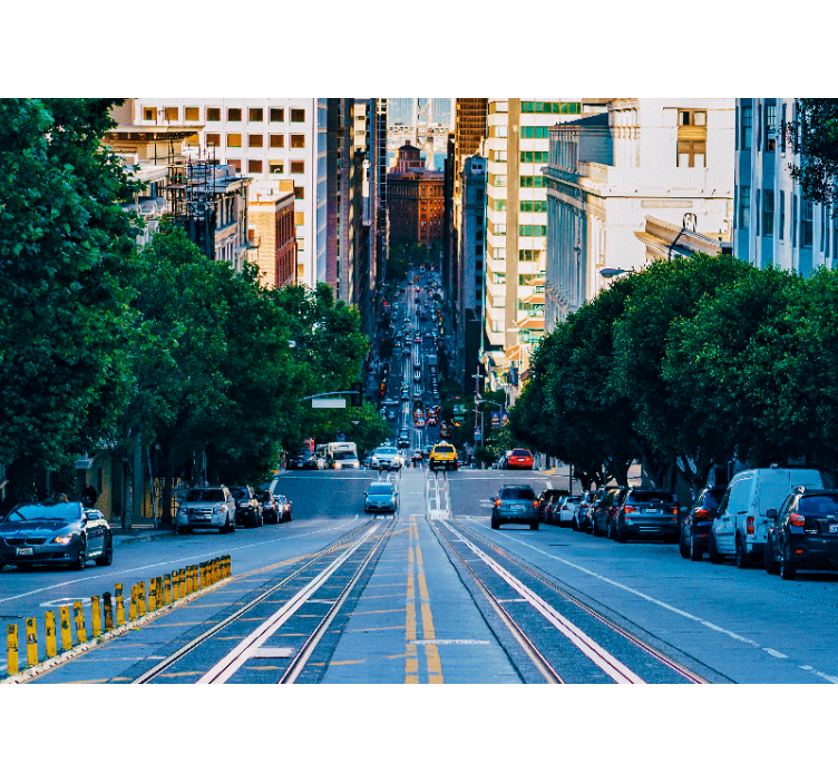 Fototapet byer urban gateutsikt - Tenstickers