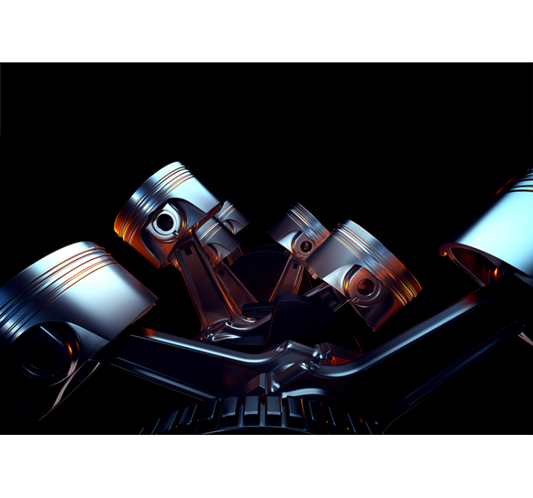 Motor fra en fototapet bil - Tenstickers