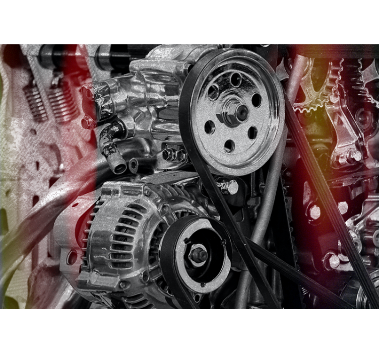 Fototapet kjøretøy motorkomponenter nærbilde - Tenstickers