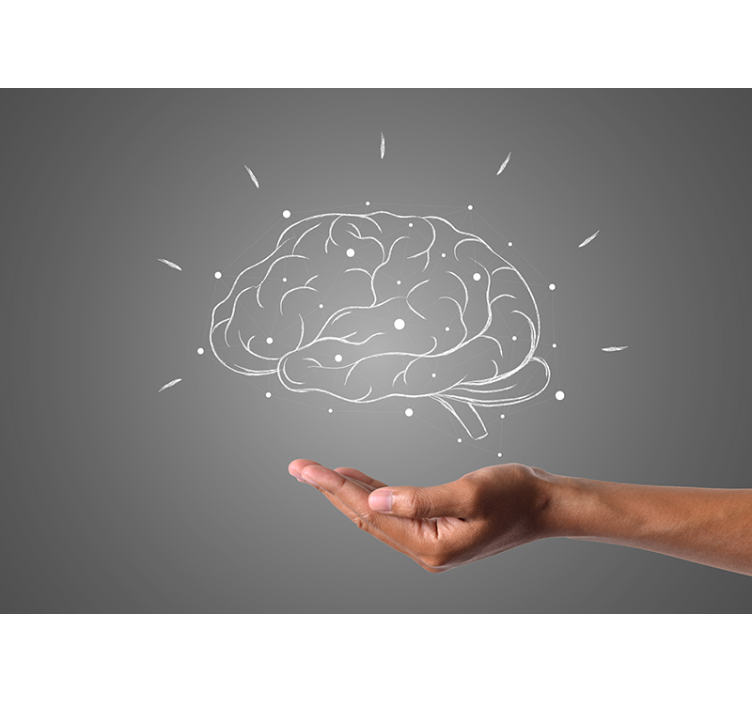 Visualisering av hjernekonsept fototapet sagn - Tenstickers