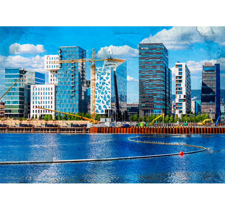 Moderne urbant landskap fototapet byer - Tenstickers