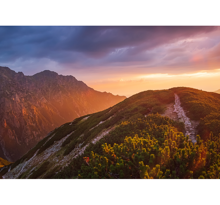 Storslått fjellskumring fototapet fjell - Tenstickers