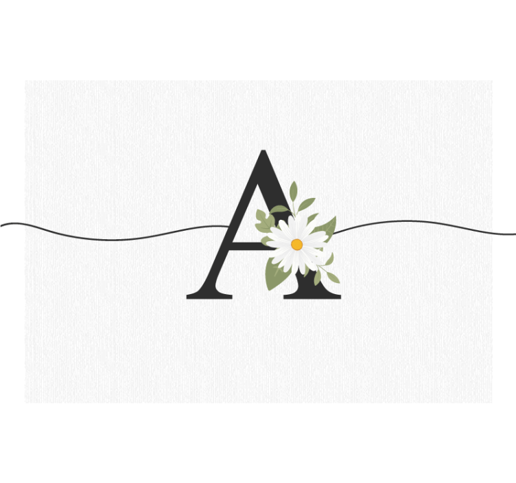 Fototapet ungdom med personlig initial og tusenfryd - Tenstickers