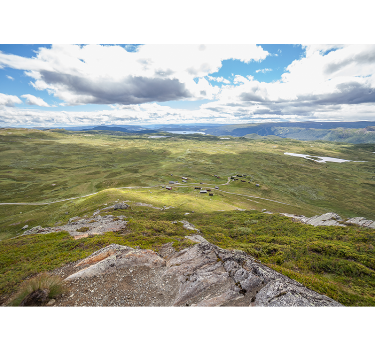 Norsk grønt landskap fototapet natur - Tenstickers