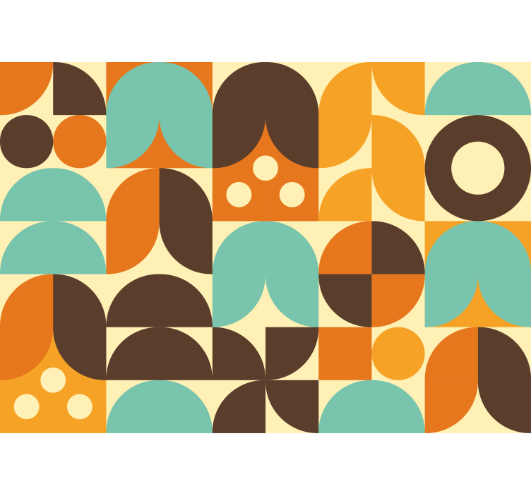 Geometriske 70-talls abstrakte former fototapet vintage - Tenstickers