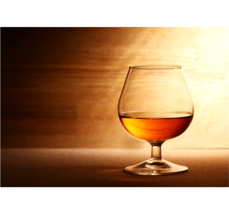 Glass cognac fototapet vintage - Tenstickers