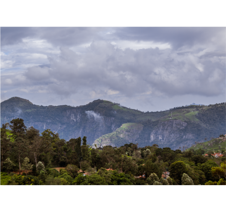 Fototapet landskap rolig fjellutsikt - Tenstickers